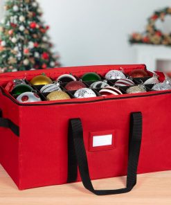 Alternative view of Christmas Ornament Storage Container.Box Stores Up to 54. Adjustable Dividers. Large Organizer Bin to Protect and Store Holiday Décor