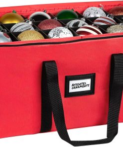 Christmas Ornament Storage Container.Box Stores Up to 54. Adjustable Dividers. Large Organizer Bin to Protect and Store Holiday Décor